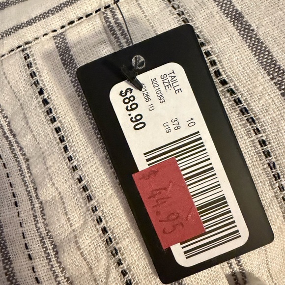 RW&CO. Cream and Black Striped A-Line Skirt - Picture 11 of 13